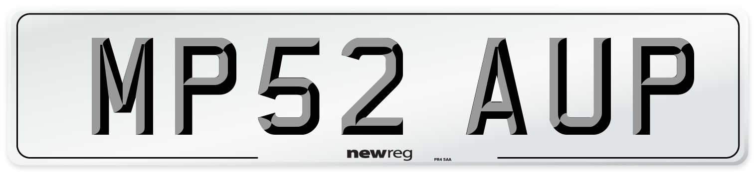 MP52 AUP Number Plate from New Reg